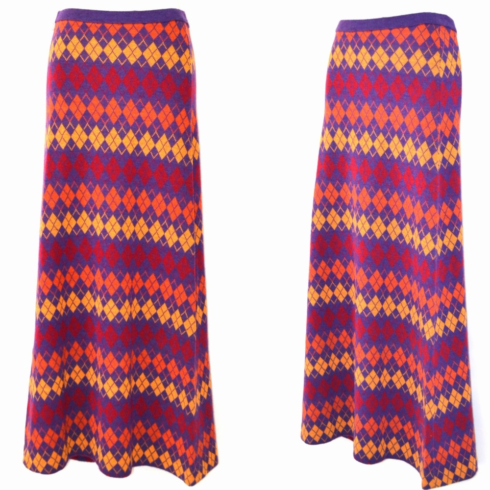 1970s/1980s Diamond Print Knit Maxi Skirt